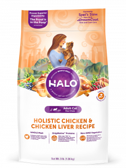 Halo Holistic Chicken and Chicken Liver Recipe for Adult Cats | Halo ...
