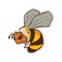Printed vinyl Angry Bee Cartoon | Stickers Factory