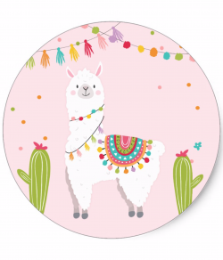 Llama Sticker Llama birthday Alpaca Fiesta Mexican | Zazzle ...
