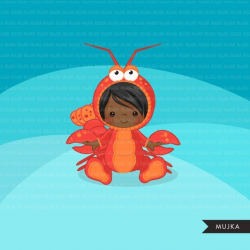 Baby Lobster clipart, Animal costume baby shower graphics ...