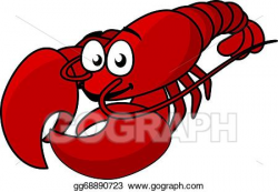 Vector Illustration - Cartoon red lobster. EPS Clipart ...