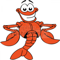 funny cartoon lobster clipart. Royalty-free clipart # 377216