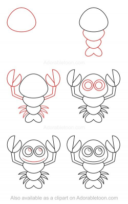 How to draw a lobster | How-To-Draw Tutorials in 2019 ...