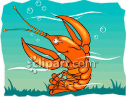 Smiling Lobster Swimming Underwater - Royalty Free Clipart ...