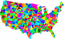 Flat Shaded Low Poly America USA Map Icons PNG - Free PNG and Icons ...