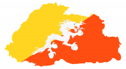 OnlineLabels Clip Art - Bhutan Map Flag