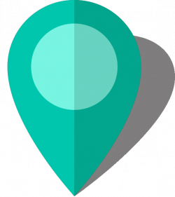 Simple location map pin icon10 turquoise blue free vector data | SVG ...