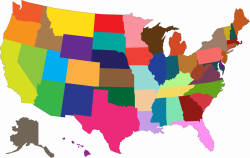Multicolored United States Map High-Quality Map Of Us Map Clipart ...