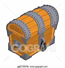 EPS Illustration - Closed chest. old casket with large lock ...