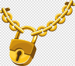 Gold chain and padlock illustration, Chain Lock , Gold ...