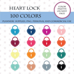 100 Colors Clip Art, Heart locker clipart, Lock clipart, Padlock with heart  clipart, Key lock clipart, Heart lock icon