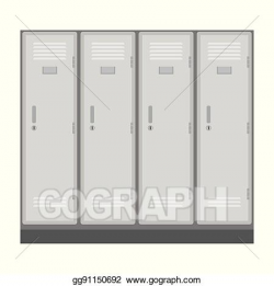 Vector Clipart - School or changing room lockers. Vector ...