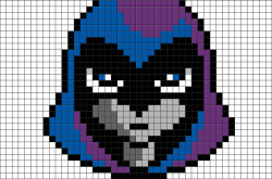 Teen Titans Raven Pixel Art | Brik Pixel Art Designs | Pinterest ...
