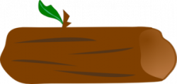 Brown Log With Green Leaf Clip Art at Clker.com - vector clip art ...