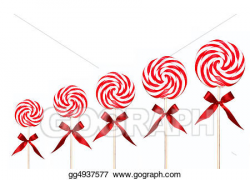 Stock Illustration - Holiday candy swirl lollipops in a line ...