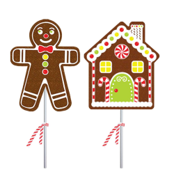 Gingerbread Boy & Home Lollipop Assortment by Melville Candy