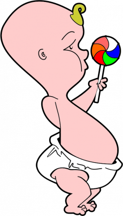 Clipart - Baby With Pinwheel Lollipop