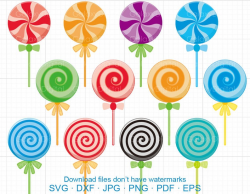 Lollipop Clipart SVG, Sweets Candy Clipart SVG DXF Silhouette Cricut Cut  Files Commercial use