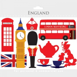 London clipart - England clip art, travel, UK, tea, bus, double ...