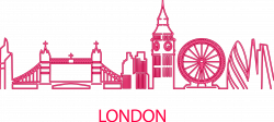 Big Ben Building Clip art - London City Pink Artwork 3003*1357 ...