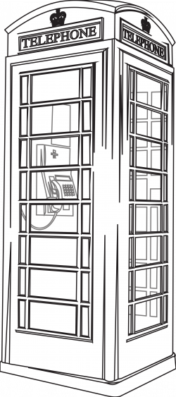 Black and White London Phone Booth transparent PNG - StickPNG