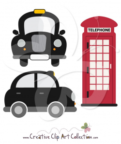 A cute London Taxi and Phone Booth clip art clipart set from ...
