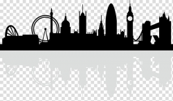 Inverted of city buildings, London Skyline Silhouette ...