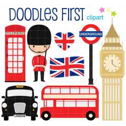 London Collection Digital Clip Art for Scrapbooking Card Making Cupcake  Toppers Paper Crafts