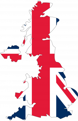 United Kingdom Flag Map by @GDJ, The Union Jack draped over the map ...
