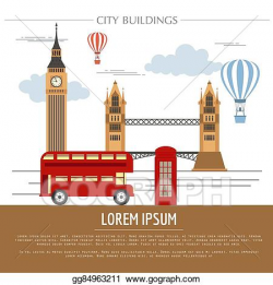 Vector Art - City buildings graphic template. uk. london ...