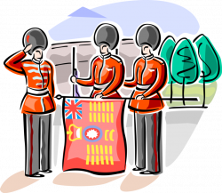 Changing the Queen's Life Guard - Vector Image