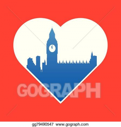 Vector Clipart - I love london template. Vector Illustration ...
