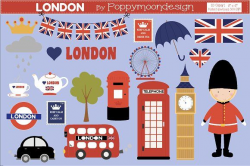 London clipart Graphics A cute London clipart set.With cute ...