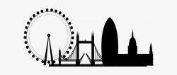 Skyline Clipart Black And White - London Eye Line Drawing ...