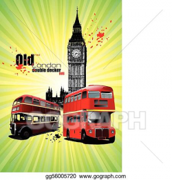EPS Illustration - poster with old london red double. Vector ...