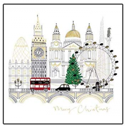 Luxury Box Christmas Cards (WDM-425059) - London - Skyline/City Scene -  from The Woodmansterne Range - 6 Cards of 1 Design - Foil Finish