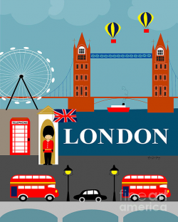 London England Vertical Scene - Collage Duvet Cover