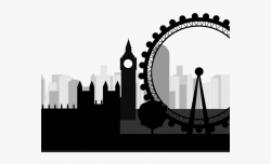 London Clipart Silhouette - Simple London Skyline Silhouette ...
