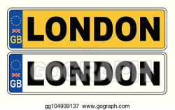 Vector Art - Uk front and back number plate with text london ...