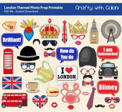 London Themed Photo Booth Prop Printable