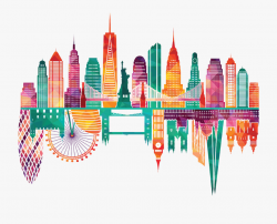 New York Vs London - Illustration New York Skyline Vector ...