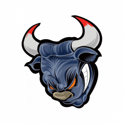 Printed vinyl Angry Blue Bull Head | Stickers Factory