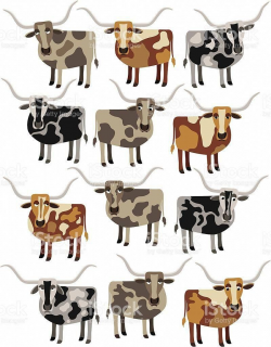 Texas Longhorn Cattle royalty-free stock vector art | 2019 ...