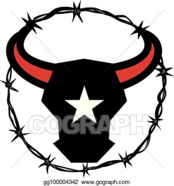 Vector Clipart - Texas longhorn barbed wire icon. Vector ...