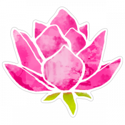 Cool Pink Lotus Flower Sticker