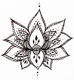 Lotus Flower Temporary Tattoo Hand Drawn Henna Style by ...