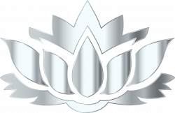 Clipart - Silver Lotus Flower Silhouette No Background