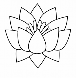 Lotus Flower Line Drawing - Line Drawn Flower Clip Art ...