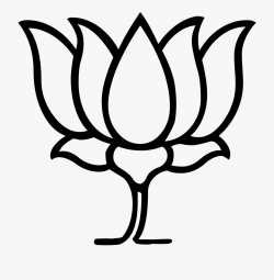 Lotus Clipart National India Flower - Bjp Logo Line Art ...