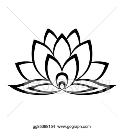 Vector Art - Lotus flower sign. Clipart Drawing gg85388154 ...